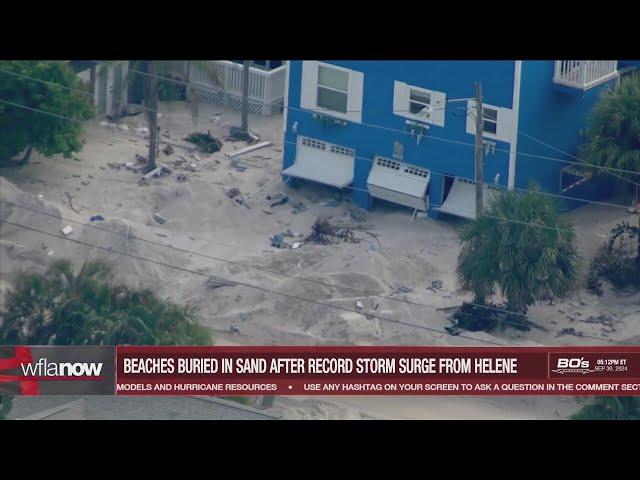 'The beachfront is IN their home': Surreal sand displacement at Pinellas Beaches after Helene