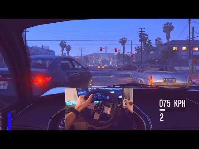 GTA V Realistic Driving Mod - Testing on Logitech G27 Wheel and Manual Transmission