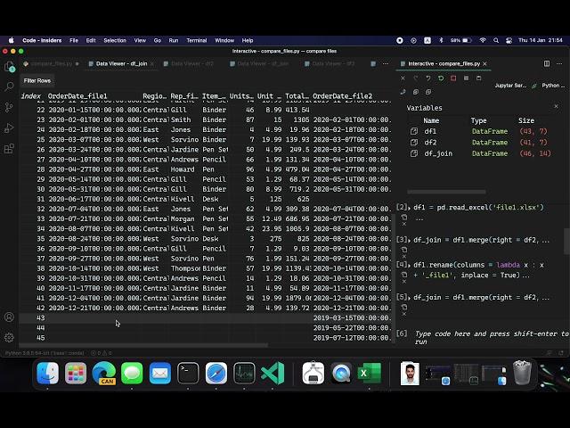 Compare Two excel or csv files using python Pandas library.