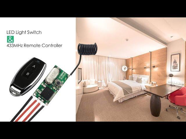 433MHz Wireless Remote Control Switch 5V LED Light Switch Receiver Remote Control Wall Panel