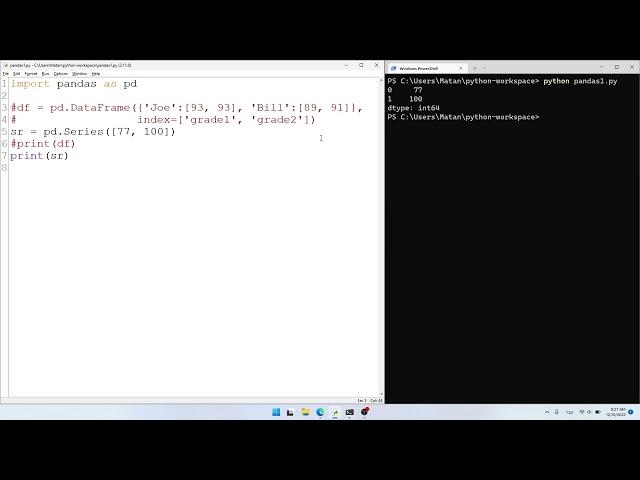 Pandas tutorial 01 - the Dataframe and the Series