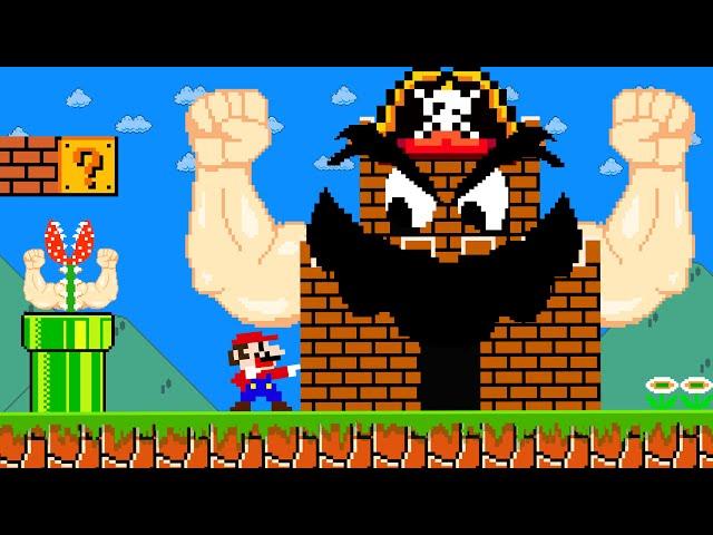 Super Mario Bros. But Everything Mario Touches Had Muscle Arms | Game Animation