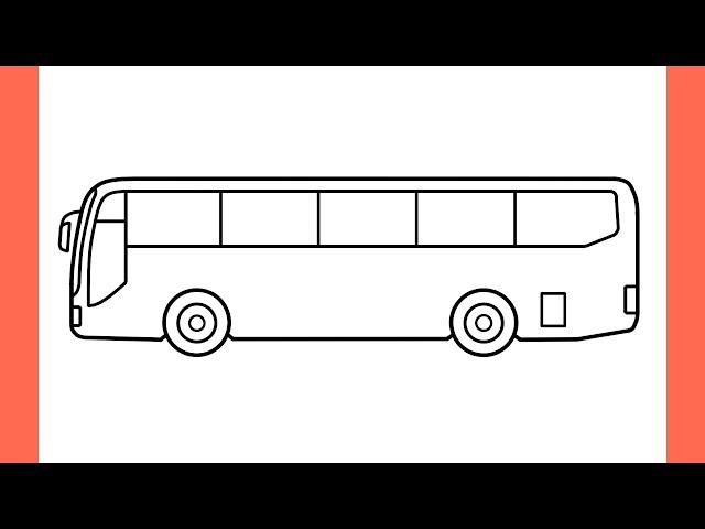 How to draw a BUS step by step / drawing bus easy