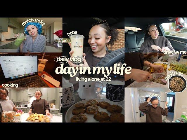 a chill + chatty day in my life vlog | grwm, boba, drive w/ me, cooking etc. | aliyah simone