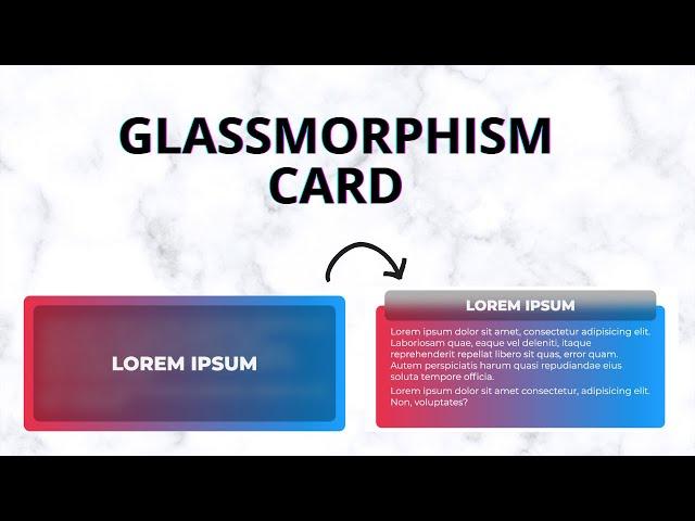 Glassmorphism Card Tutorial With HTML & CSS | Project 27/100