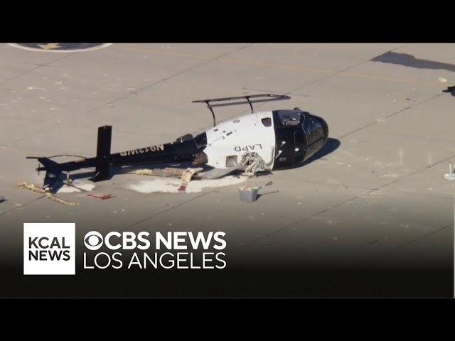 LAPD helicopter crashes amid strong winds in Orange County