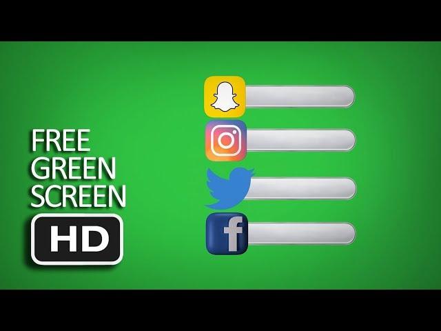 Free Green Screen - Compilation Logo and Bar Facebook, Instagram, Twitter, Snapchat