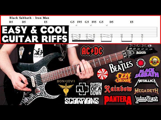 30 Easy & Cool Guitar Riffs You Should Know | With TABS