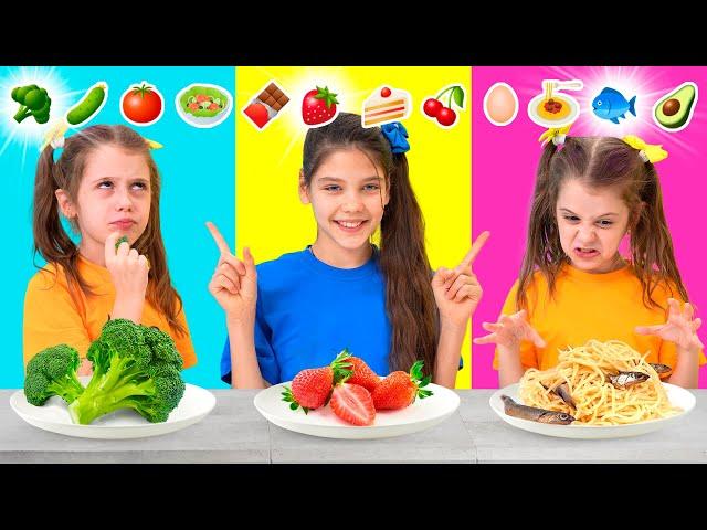 Eva and Friend Healthy vs Unhealthy Food Challenge