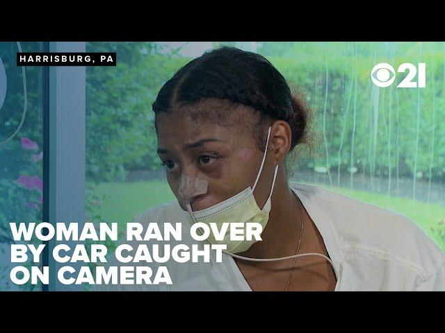 Caught on camera: Woman ran over by car