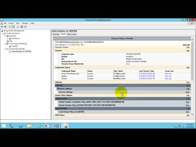 Group Policy Management Console in Windows Server 2012 R2