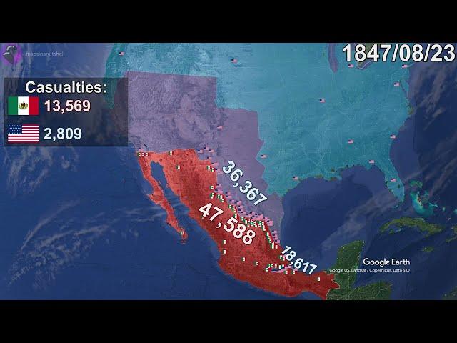 The Mexican-American War in 1 minute using Google Earth