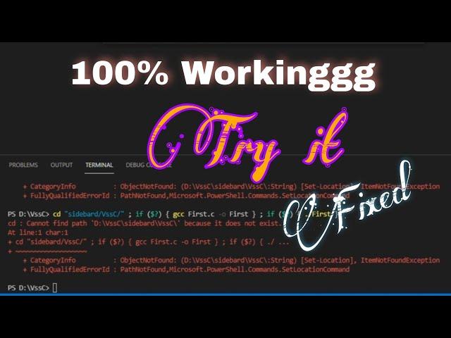 VS Code Terminal all Error Fix | Worked for Me