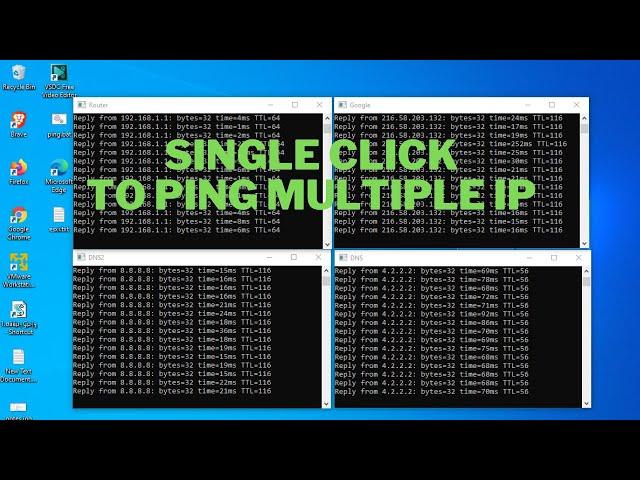 Single click to ping multiple IP address or domain