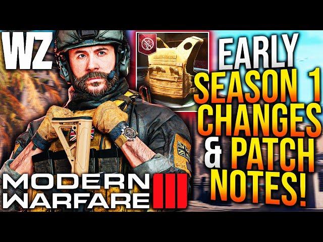 Modern Warfare 3: All EARLY SEASON 1 UPDATE PATCH NOTES! WARZONE Updates, Gameplay Changes, & More!