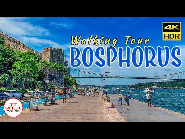 Sunny Sunday on The Bosphorus Walking Tour, Istanbul | 4K HDR