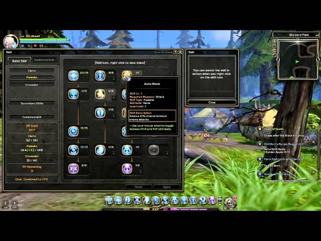 Dragon Nest : Crusader  PVE Skill Build  for Lv. 90