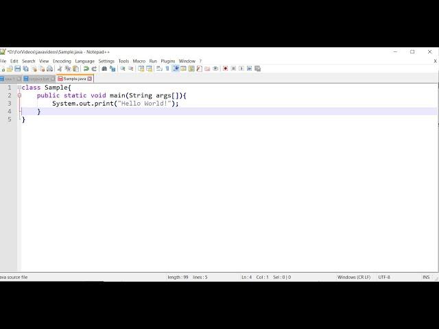 Type,compile and run Java programs in notepad++ without any plugin