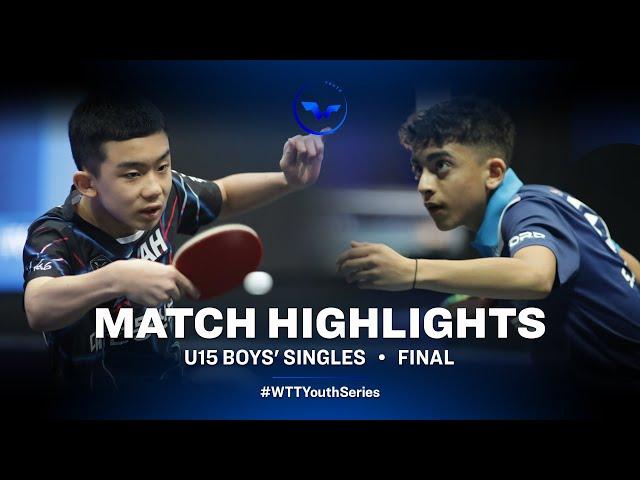 Lee Seungsoo vs Steven Moreno | U15 BS Final | WTT Youth Star Contender Tunis 2024