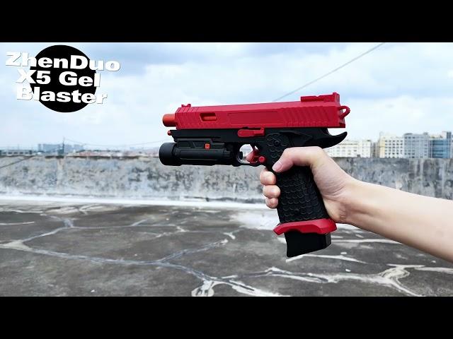 ZhenDuo X5 Electric Blowback Gel Blaster - Red Black Color | Full Review & Gameplay