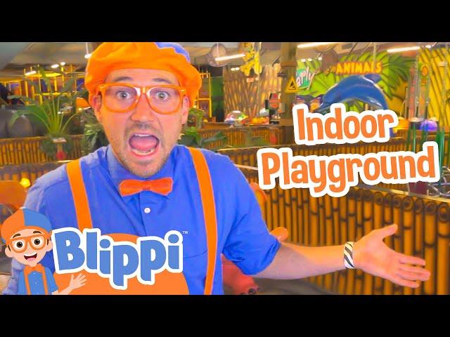 Blippi Visits an Indoor Playground (Jungle Animals) | Blippi Full Episodes | Educational Videos