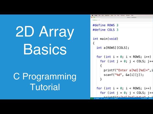 2D Array Basics | C Programming Tutorial