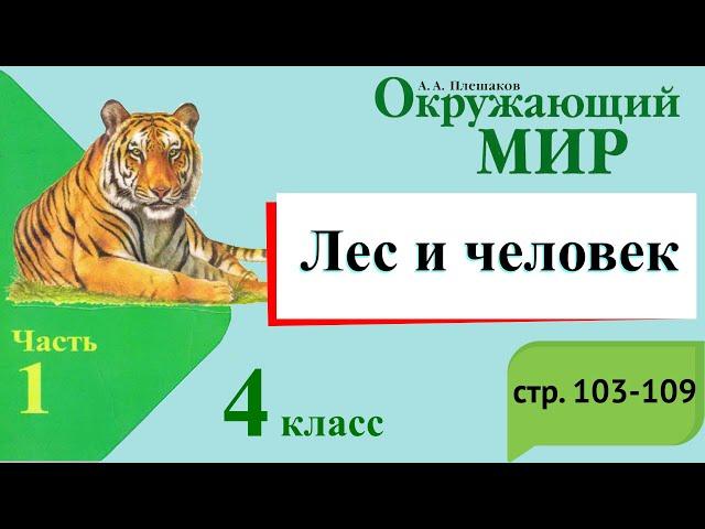 Лес и человек. Окружающий мир. 4 класс, 1 часть. Учебник А. Плешаков стр. 103-109