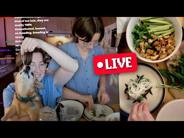️live️ chill cooking(ish) stream  trail mix, orange jasmine tea, spicy tempeh & spring rolls