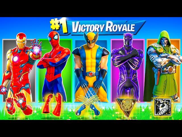 The ULTIMATE MARVEL BOSS Challenge in Fortnite (Wolverine, Iron man, Spiderman, Dr Doom)