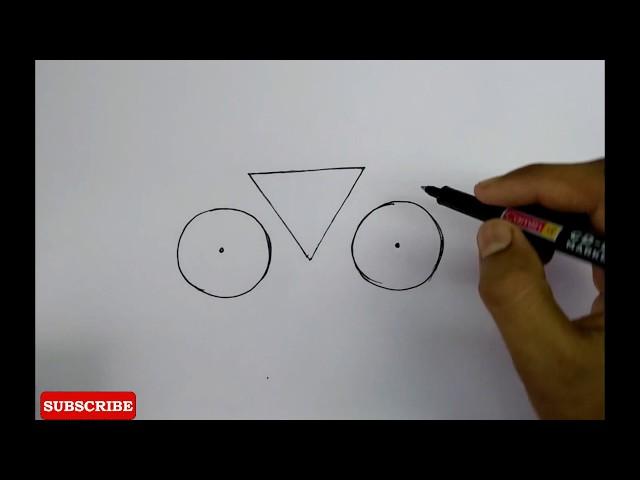 how to draw very easy bicycle for kids _easy drawing tutorial