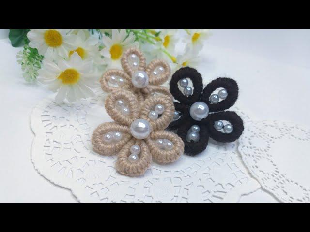 DIY   Цветы из пряжи БЕЗ спиц и крючка   Шьем иголкой  |Easy Flower Embroidery 