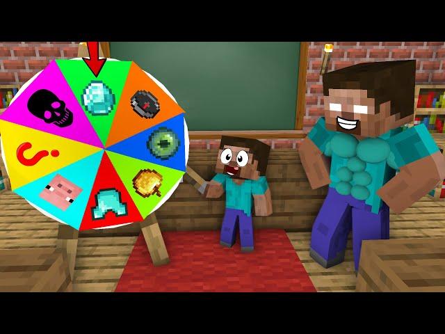 Monster School : HEROBRINE LUCKY WHEEL CHALLENGE - Minecraft Animation