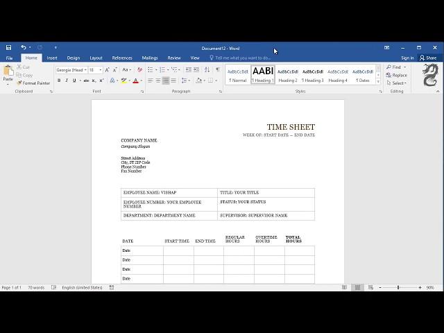 How to Create Timesheets in Word