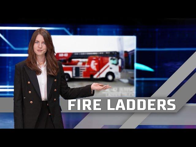 Fire ladders: AL-42 ladder truck and AZL-3,0-50-24 fire-fighting tanker with ladder