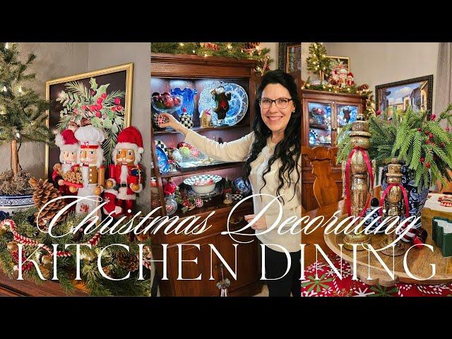 CHRISTMAS DECORATE WITH ME: DINING NOOK & HUTCH STYLING IDEAS2024 Holiday Decorating