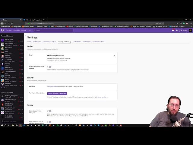 How to verify your Twitch email.