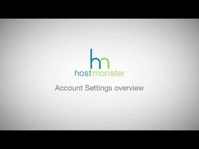 Account settings overview
