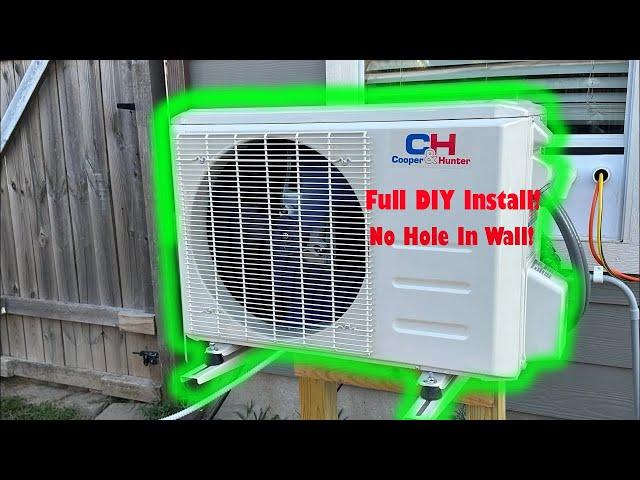 Mini Split Ac Full Install! No hole in wall! EASY!