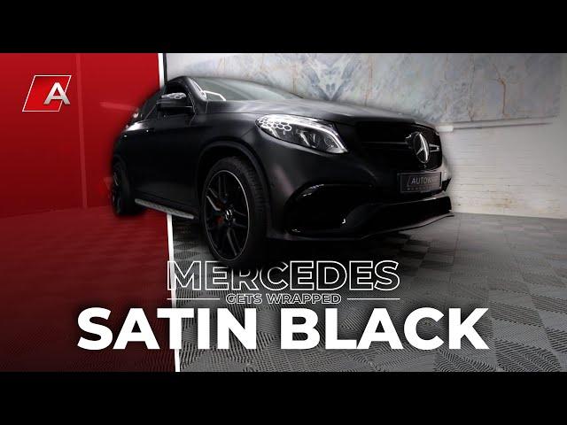 WRAPPING A MERCEDES SATIN BLACK | Autowrap Manchester | #satinblack #carwrap #amg