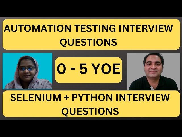 Selenium With Python Interview Questions and Answers  - Python Interview Questions| 2+ YOE