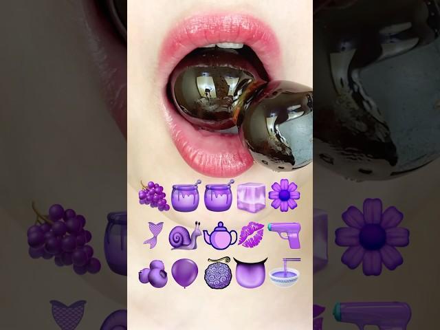 ASMR PURPLE EMOJI FOOD 보라색 이모지 먹방 (sped up)