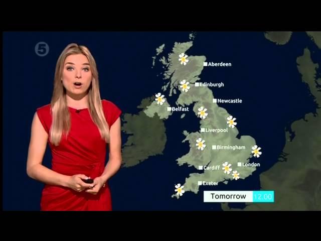 SIAN WELBY:-: CHANNEL 5_Weather - 16 Aug  2013 -