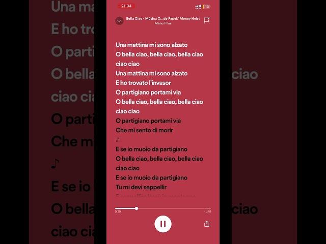Bella Ciao-Manu Pilas #lyrics #music #bellaciaoringtone