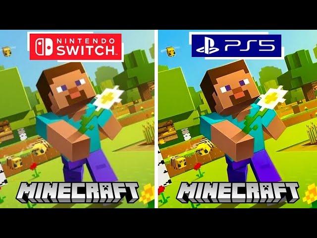 Minecraft PS5 vs Nintendo Switch Graphics Comparison