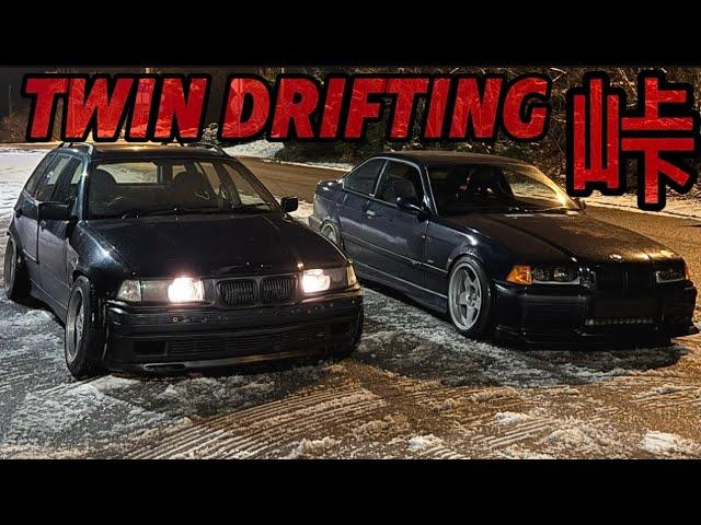 Drifting narrow mountain roads - 2 x BMW E36 - MikeSidewaysGarage