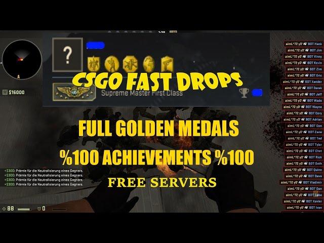 CSGO-Fast Drops-Free Servers-Idle Servers-Full Achievements-Full Golden Medal