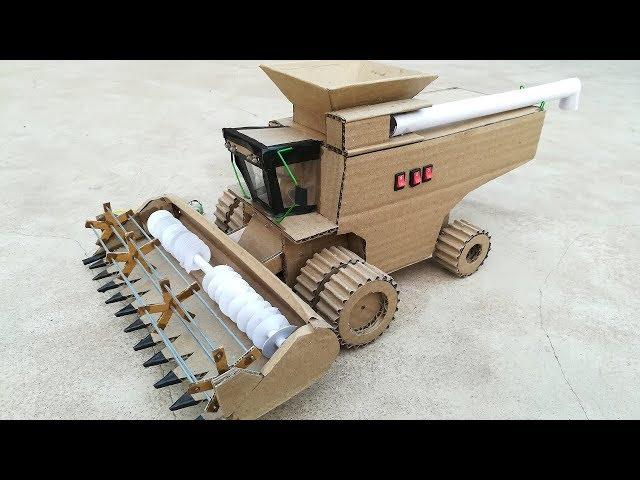 how to make  DIY Harvester from cardboard at home || John Deere Harvester