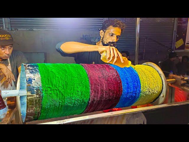 AMAZING ROLLER COASTER ICE CREAM IN PAKISTAN | Live Cornetto Nutella Ice Cream | Street Food Karachi