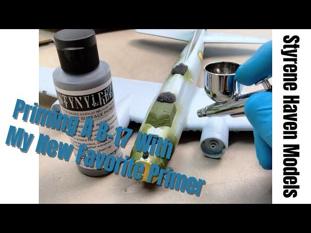 Priming A 1/72 Airfix B-17G Scale Model With Stylenrez Primer From Badger