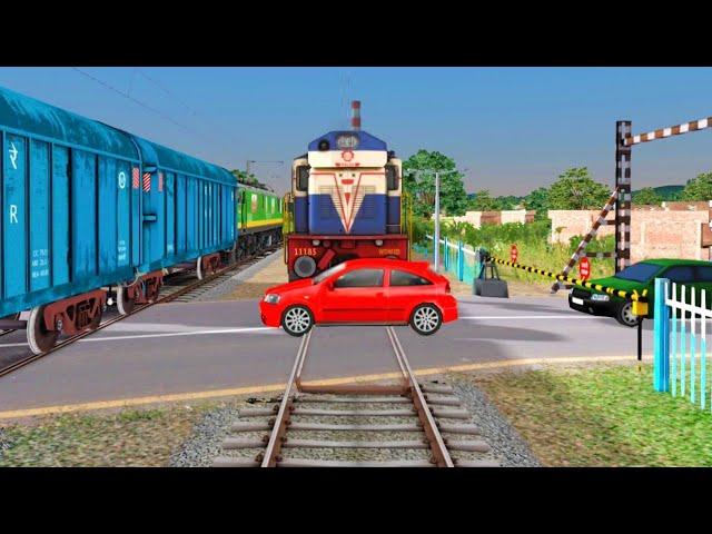 Car Stuck at Railway Crossing & High Speed Trains | BeamNG.Drive
